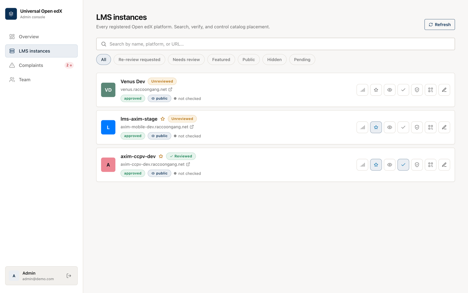 LMS instances