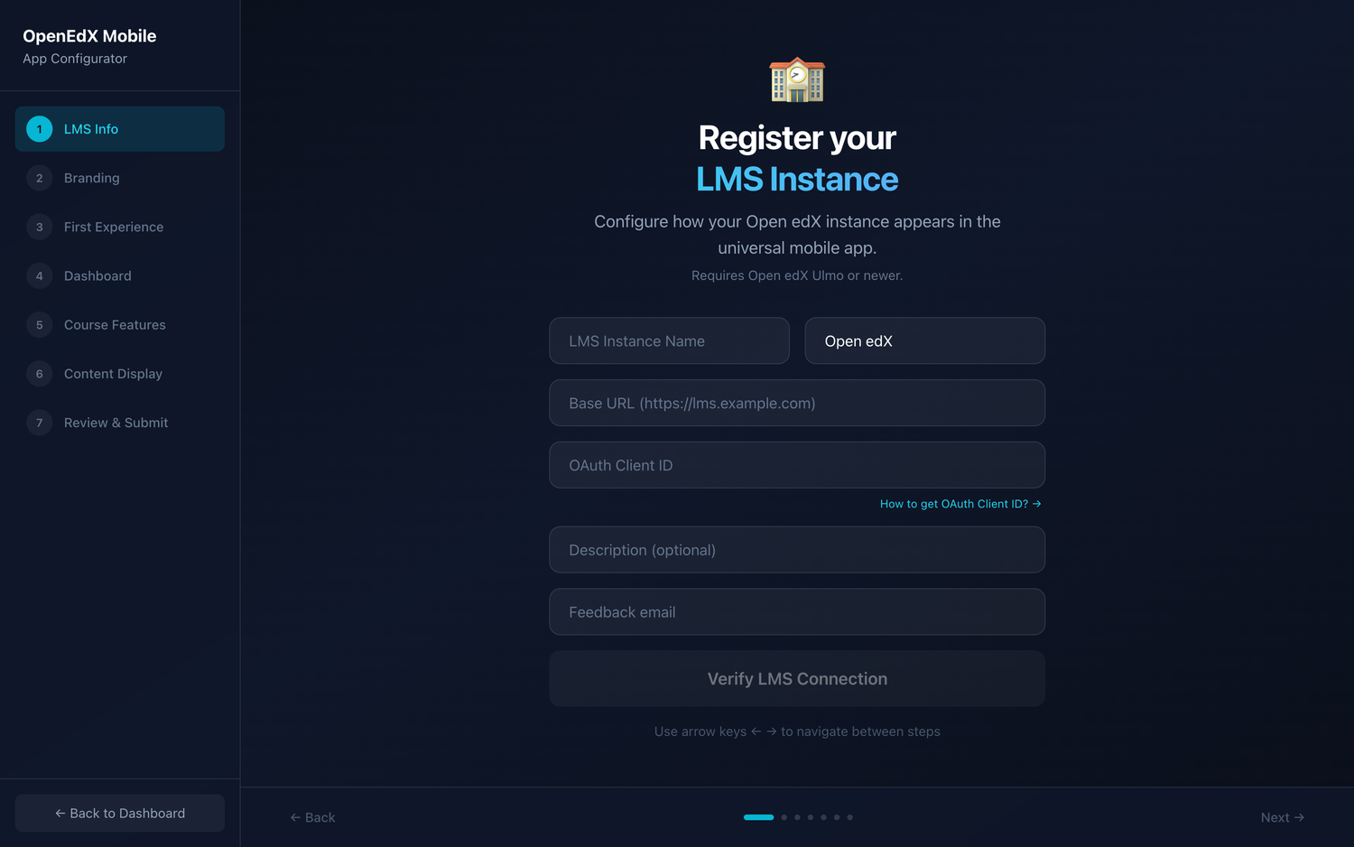 Registration wizard